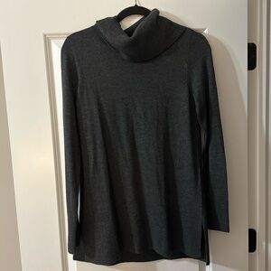 Dark Gray Cowl Neck Long Sleeve Sweater